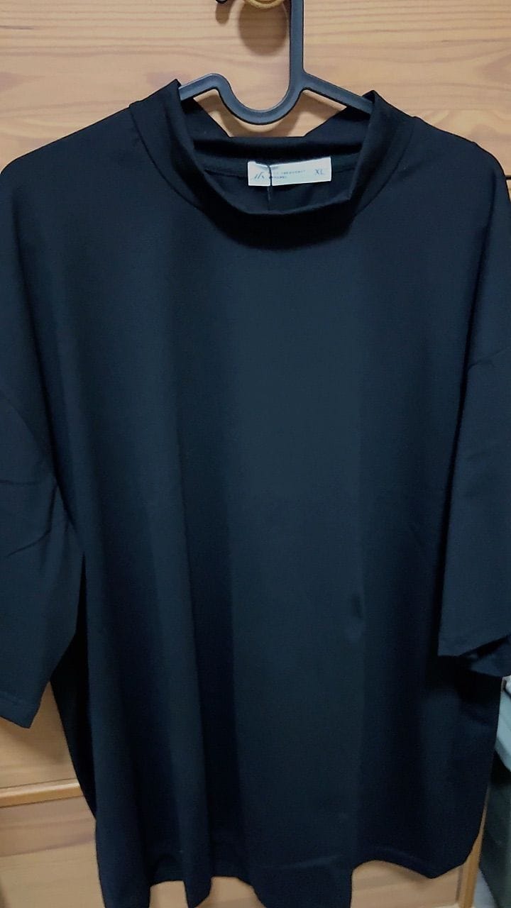 Customer photo review of Mock Neck Athleisure Oversized T-Shirt