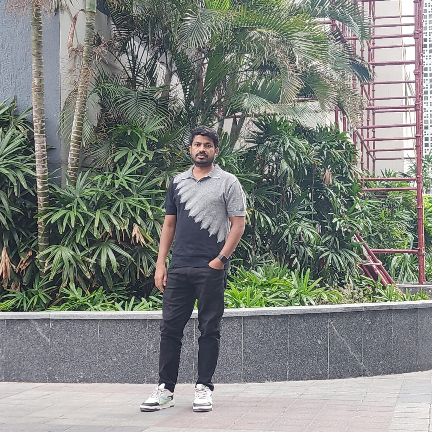 Customer photo review of Black Tie Dye Knit Polo T-Shirt 100% Cotton