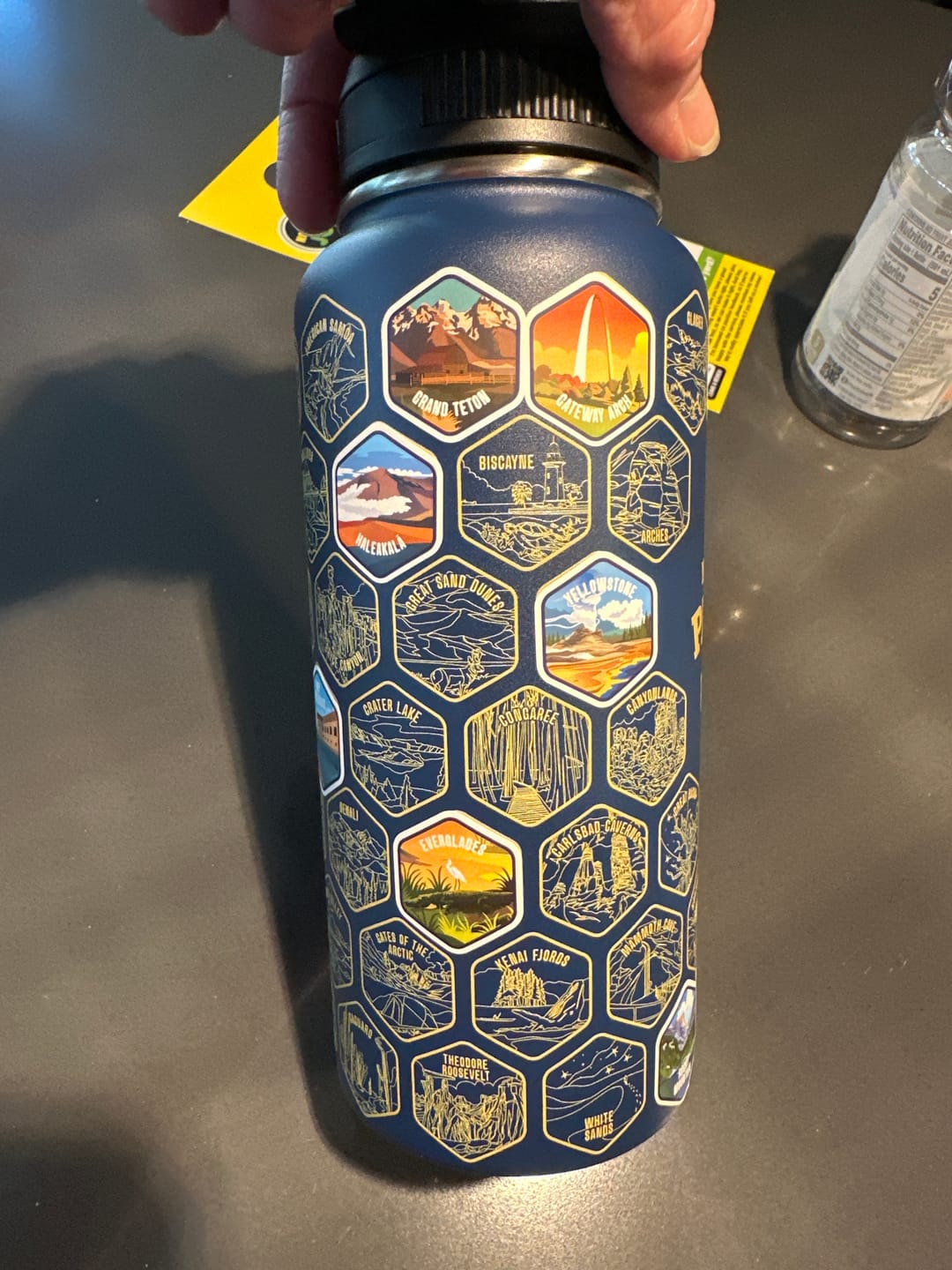 Customer photo review of Lets Wander™ National Parks Water Bottle + Stickers
