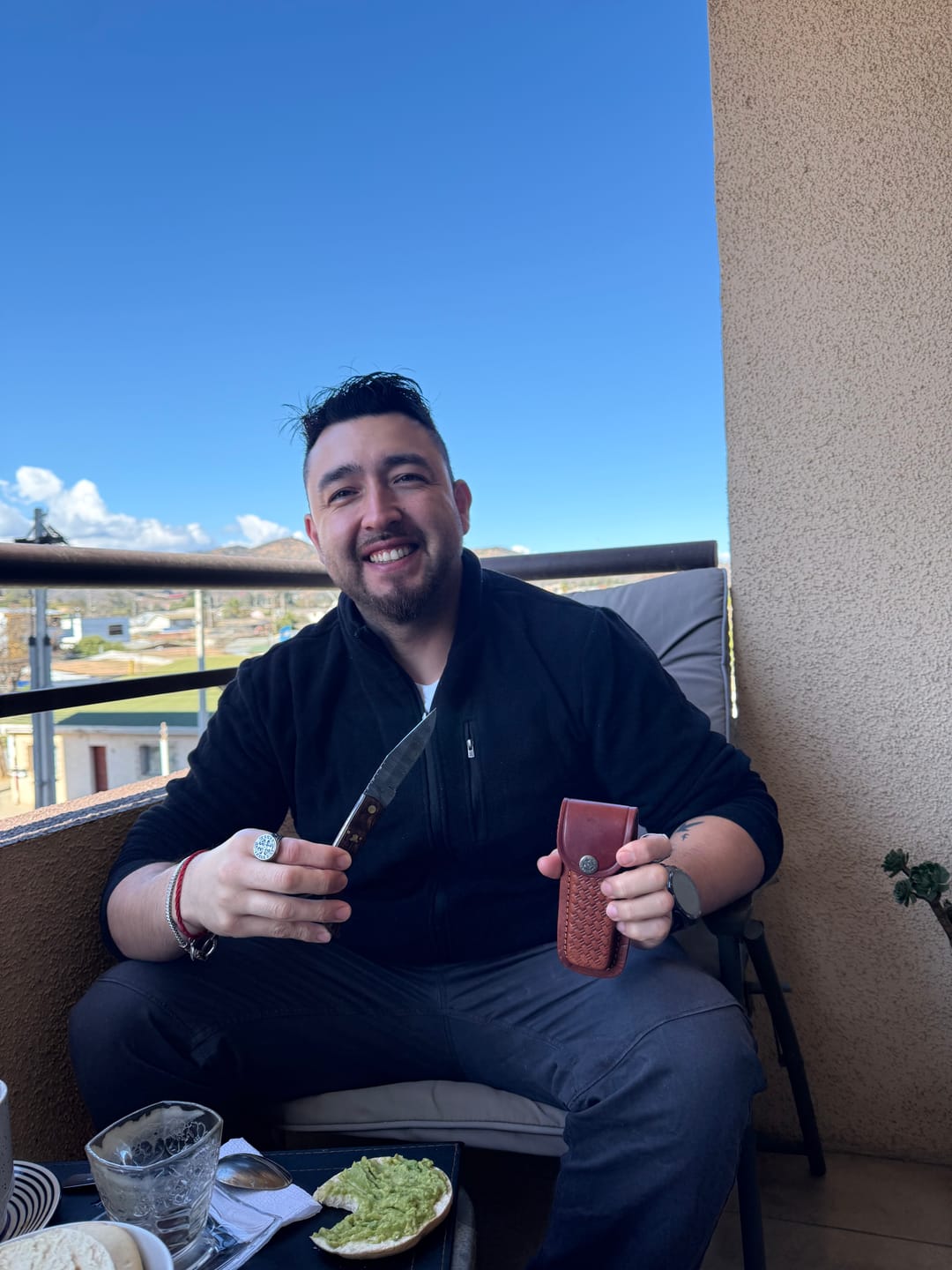 Customer photo review of Navaja de Acero Damasco 20cm “Petrohué“