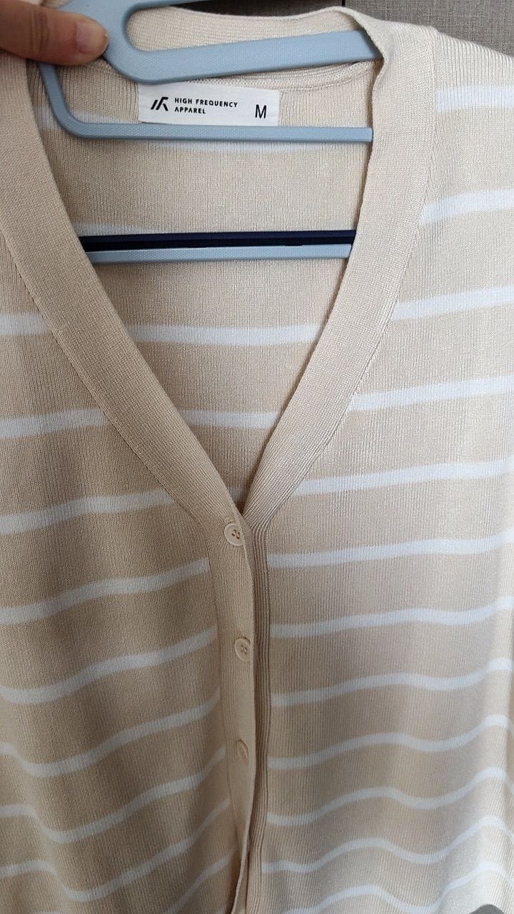 Customer photo review of Striped Knitted Button Vest