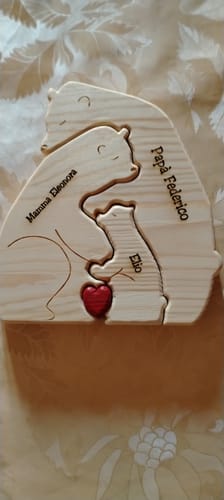 Customer photo review of Orsi famiglia - Graziosi orsetti in legno personalizzati da mostrare alla famiglia