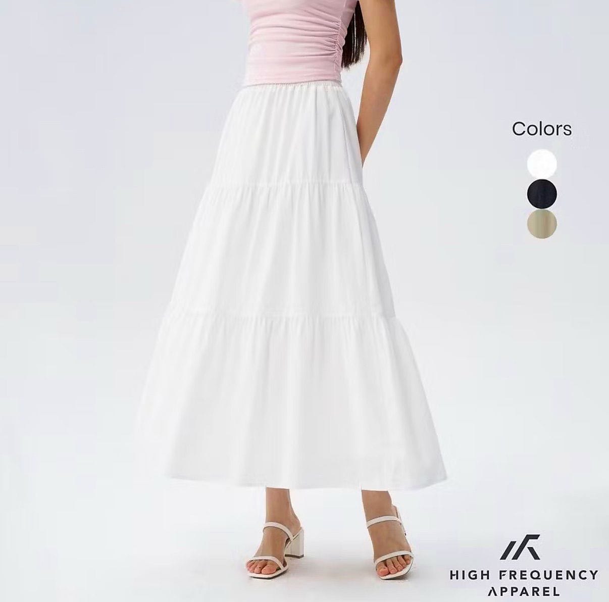 Customer photo review of 3-Tier Flowy Maxi Skirt