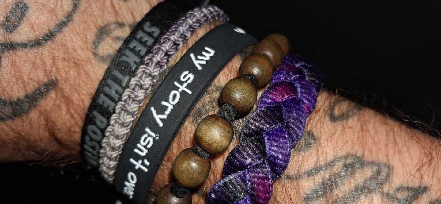 Customer photo review of Semicolon Wristbands (3-Pack)