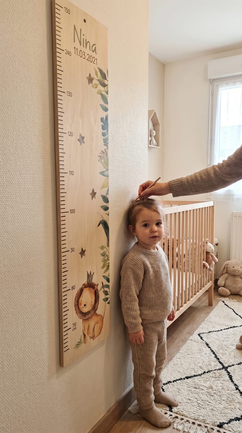 Customer photo review of Toise enfant personnalisée – Petit lion
