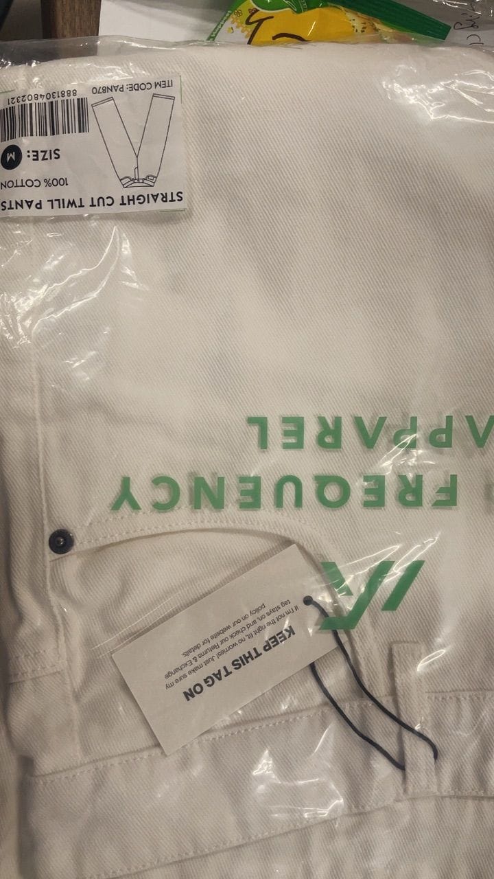 Customer photo review of Straight Cut Cotton Twill Jeans