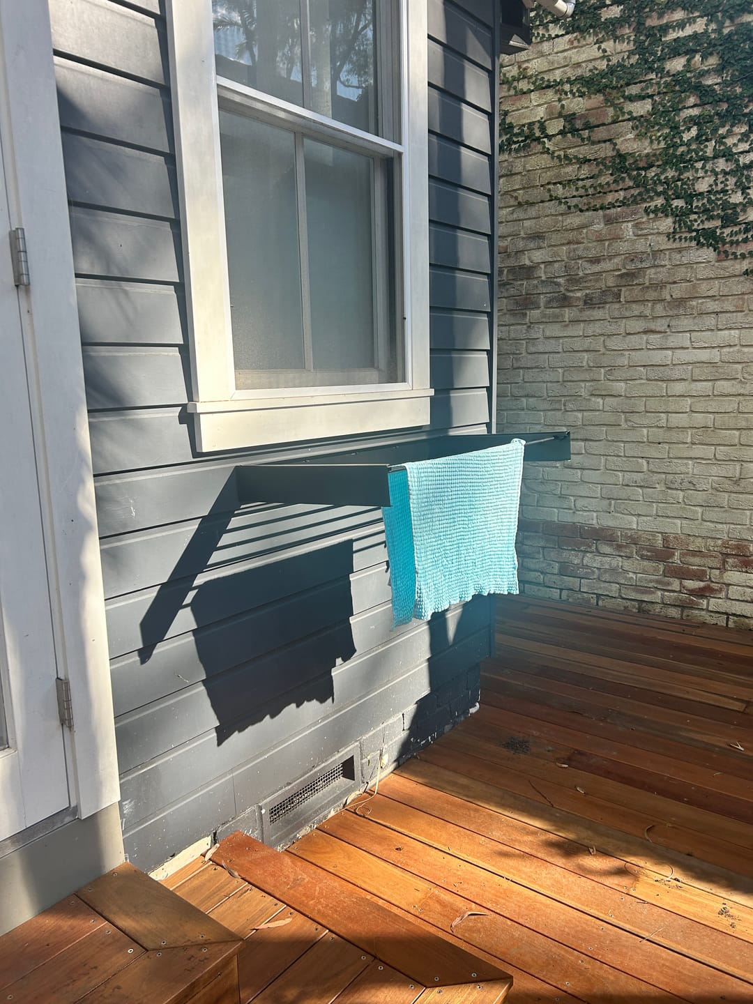 Customer photo review of Wall Mounted Drying Rack - Foldable Indoor and Outdoor Drying Rack
