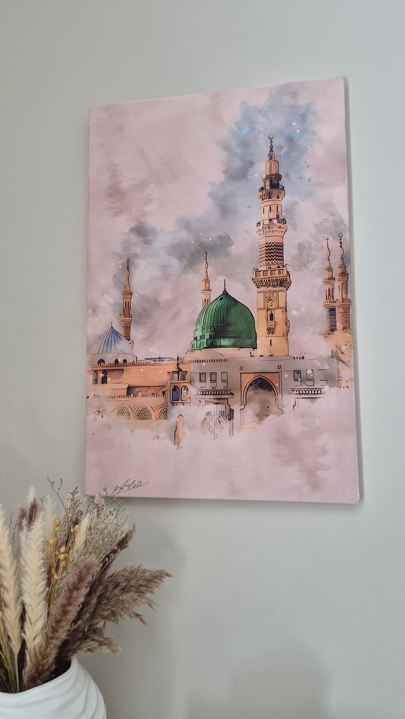 Customer photo review of Masjid an-Nabawi Watercolour Canvas