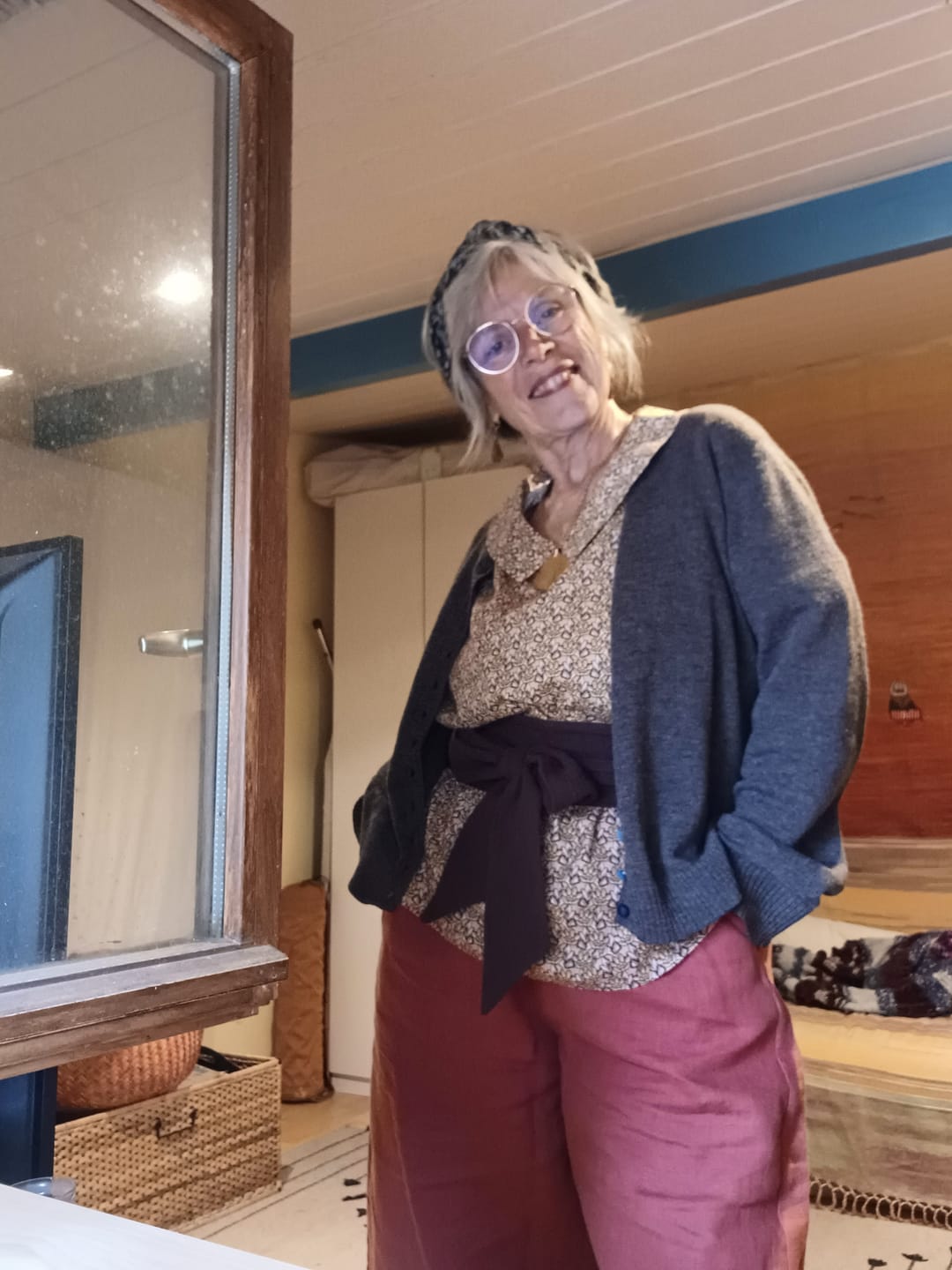 Customer photo review of Pantalon Briac - lin terre cuite