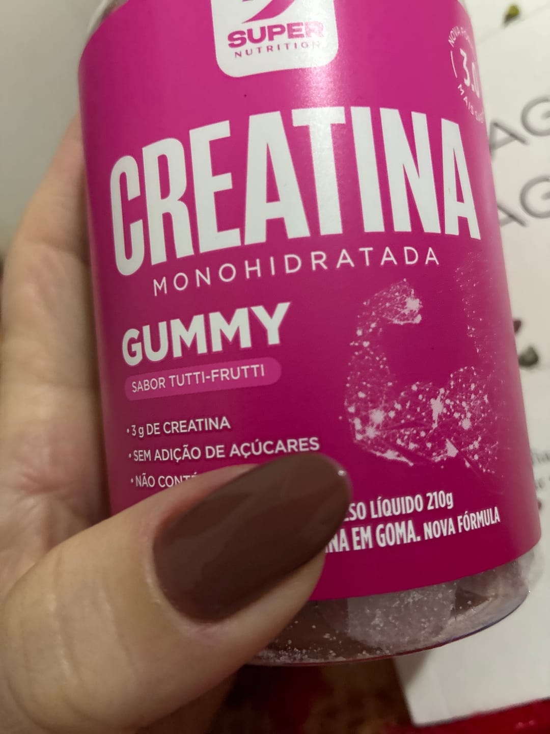 Customer photo review of Gummy Creatina Tutti-Frutti (60 gomas)