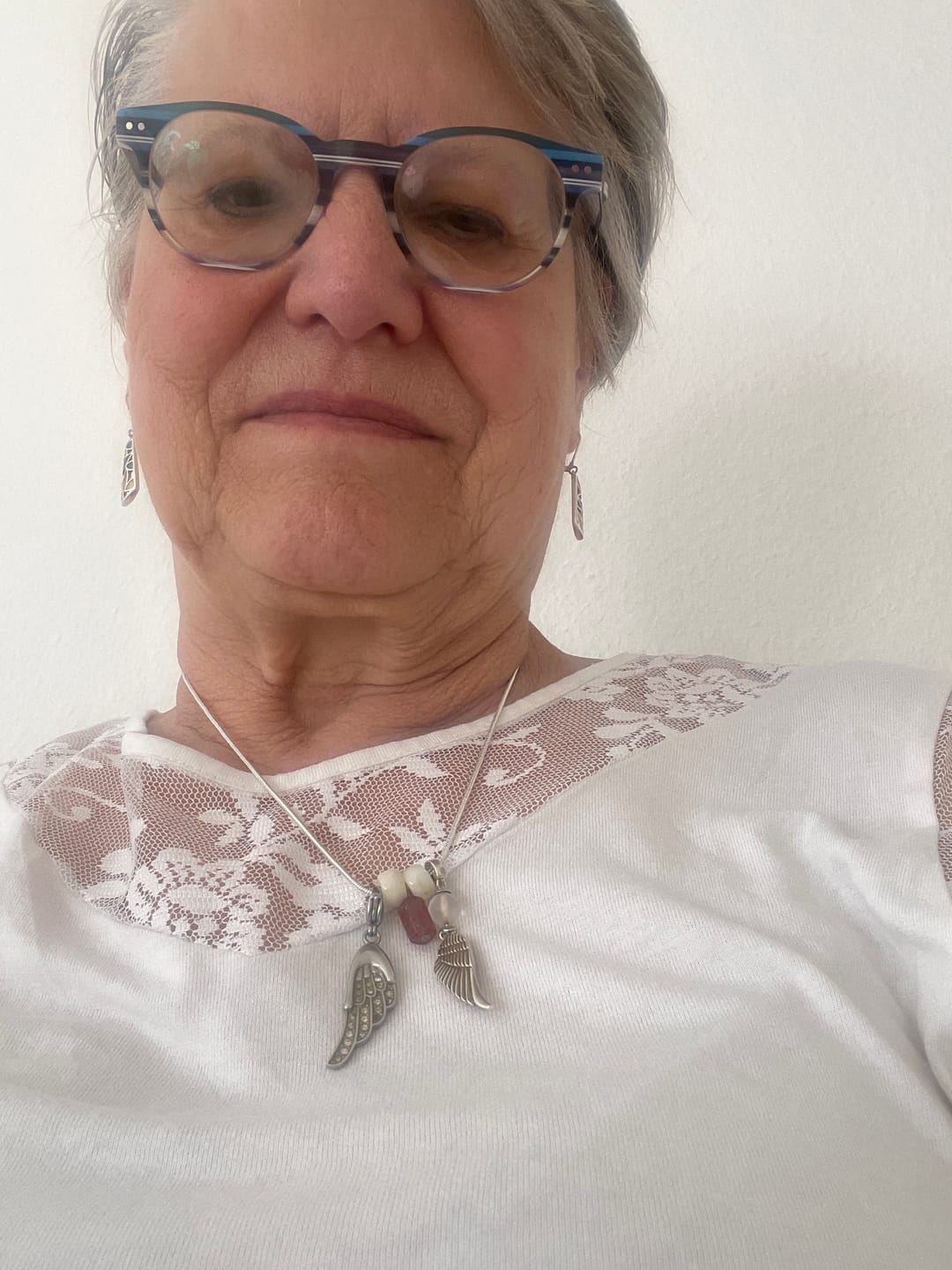 Customer photo review of Rosenquarz Halskette - Rohstein