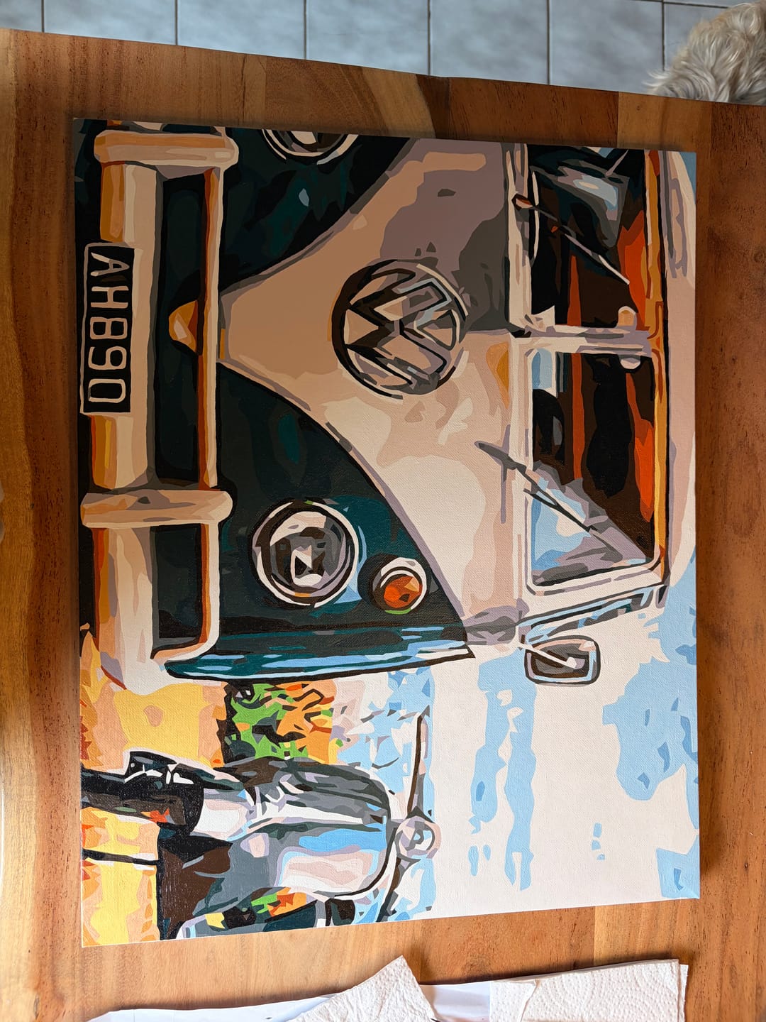 Customer photo review of Old Bus and Scooter | Paint by Numbers