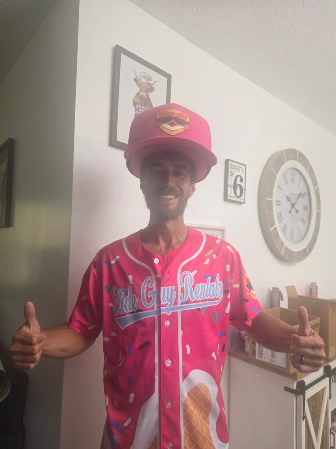 Customer photo review of Custom Pink Ice Cream Cone Graffiti Pattern Fashion Authentic Baseball Jersey