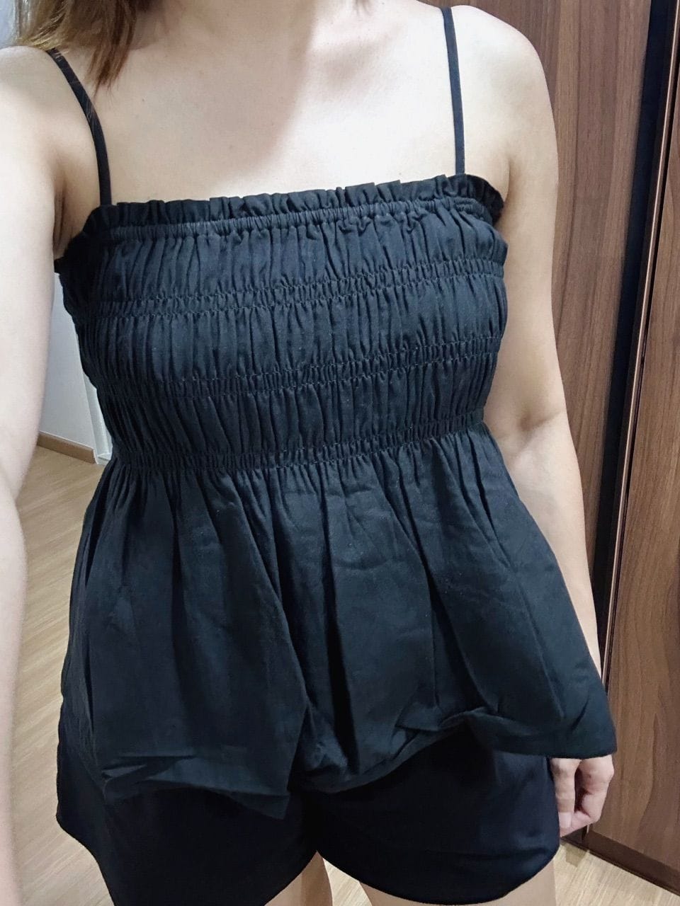 Customer photo review of Smocked 3-Tiered Spaghetti Top