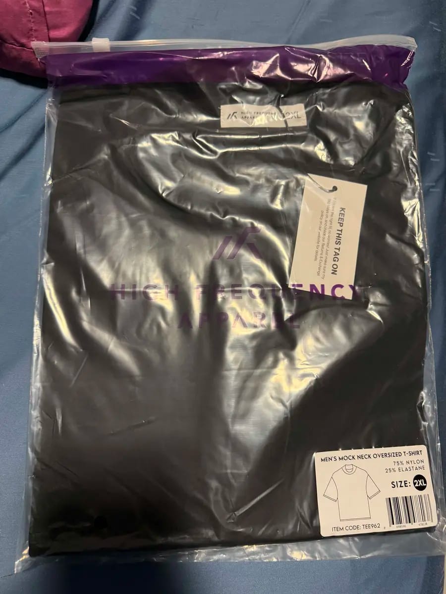 Customer photo review of Mock Neck Athleisure Oversized T-Shirt