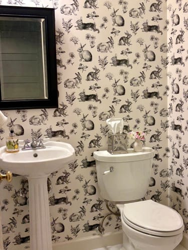 Customer photo review of York AT4263 Bunny Toile Black & White Wallpaper