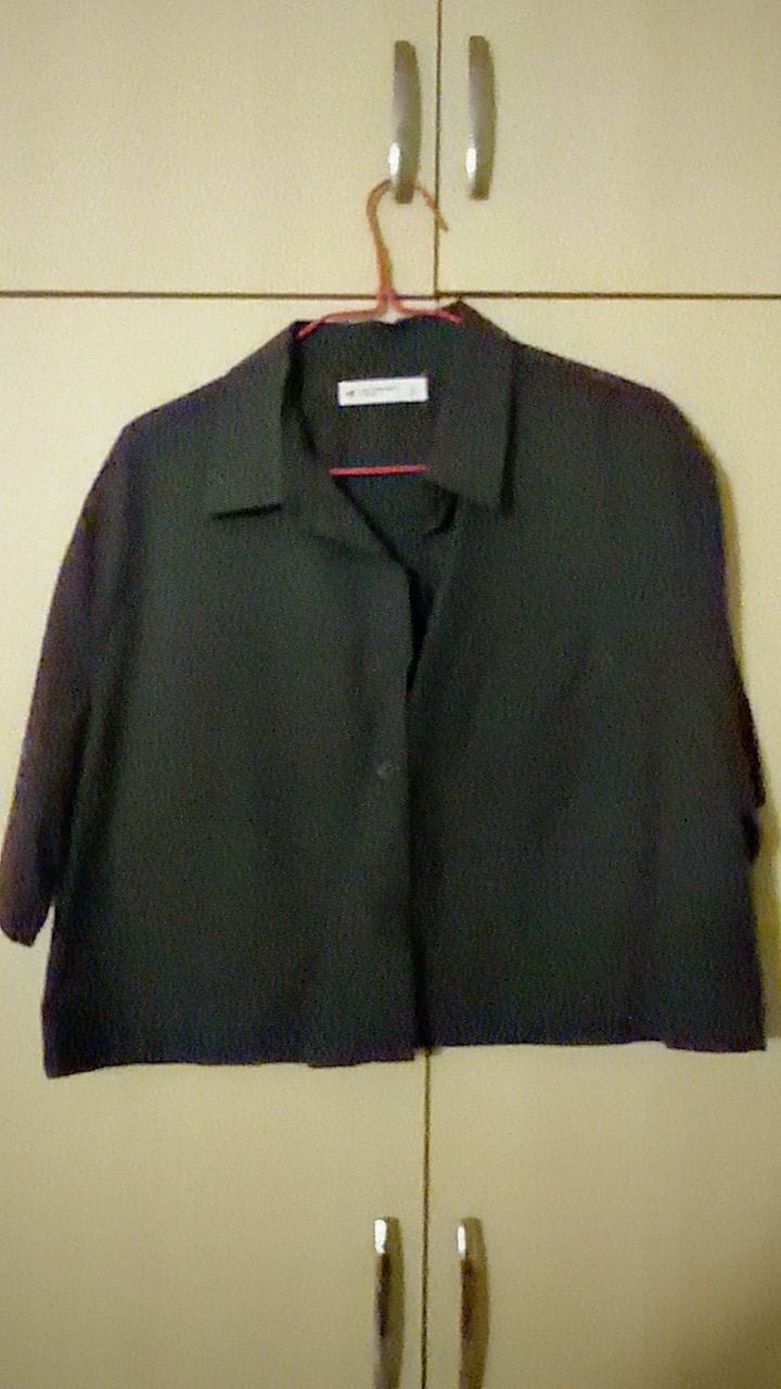 Customer photo review of Relaxed Fit Boxy Crop Shirt