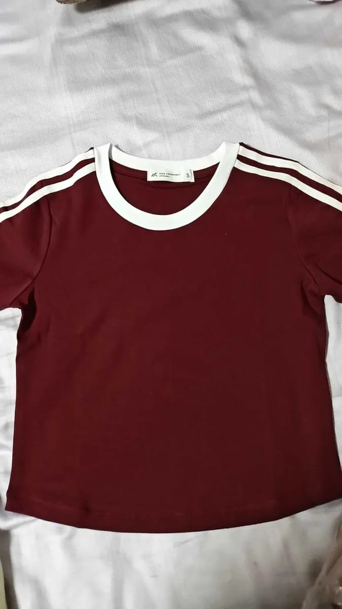 Customer photo review of Striped Curved Hem Baby Tee