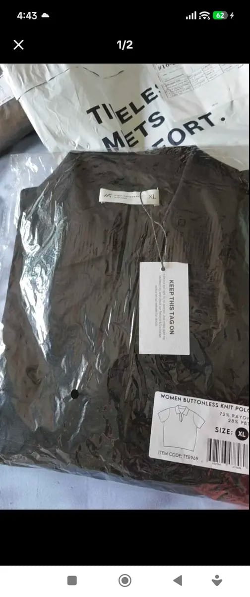 Customer photo review of Knitted Buttonless Polo