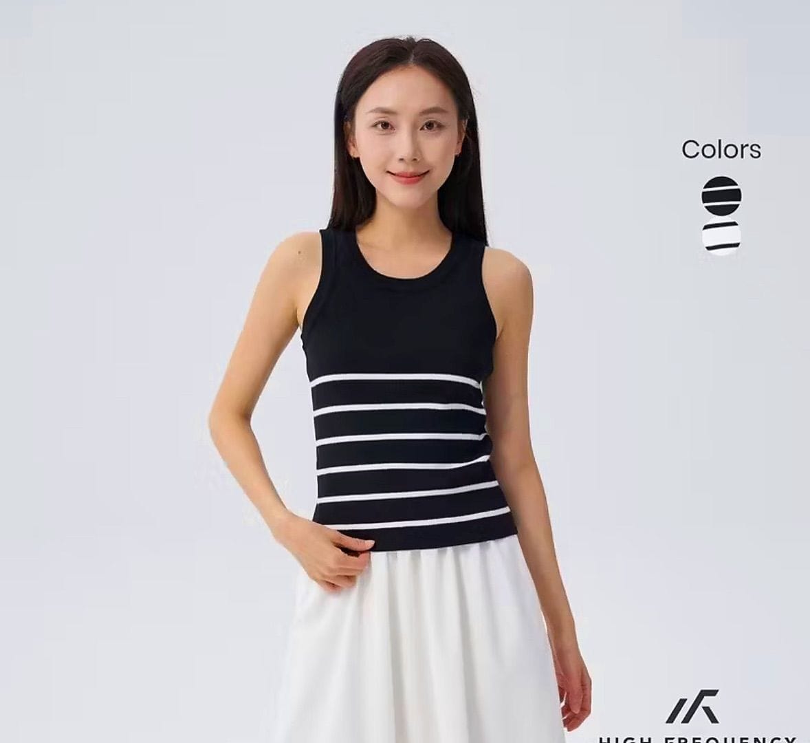 Customer photo review of Half Striped Knitted Tank Top