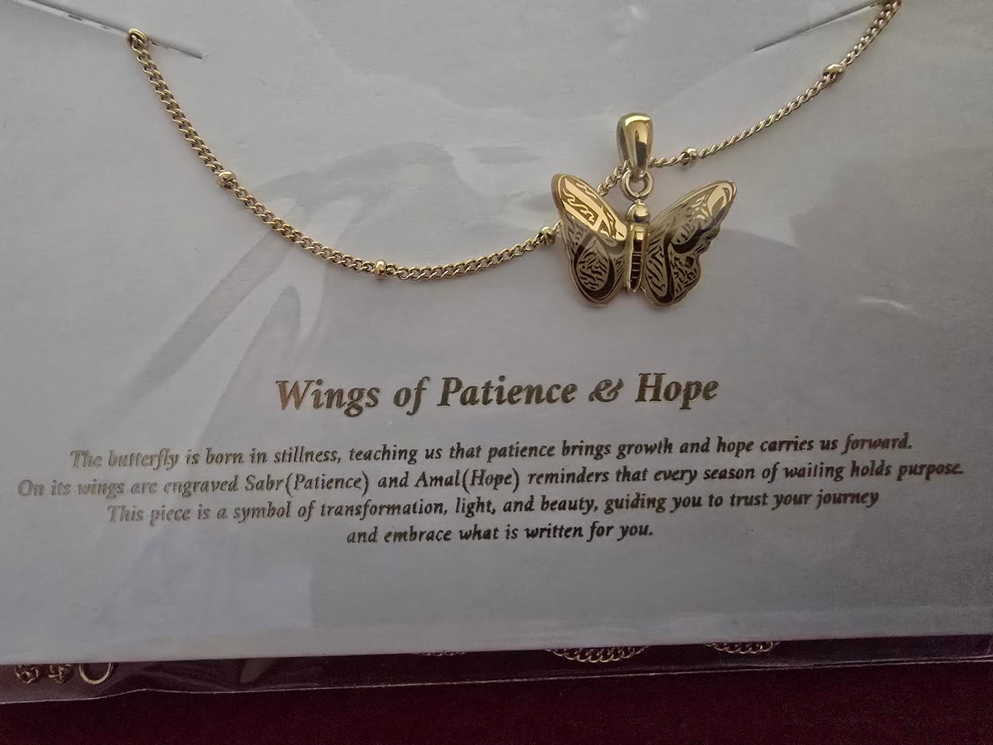 Customer photo review of Patience & Hope Necklace