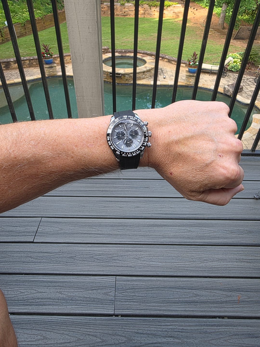 Customer photo review of Oceaneva WaveRacer 1000m Mechanical Chronograph Automatic Grade 5 Titanium Watch Meteorite
