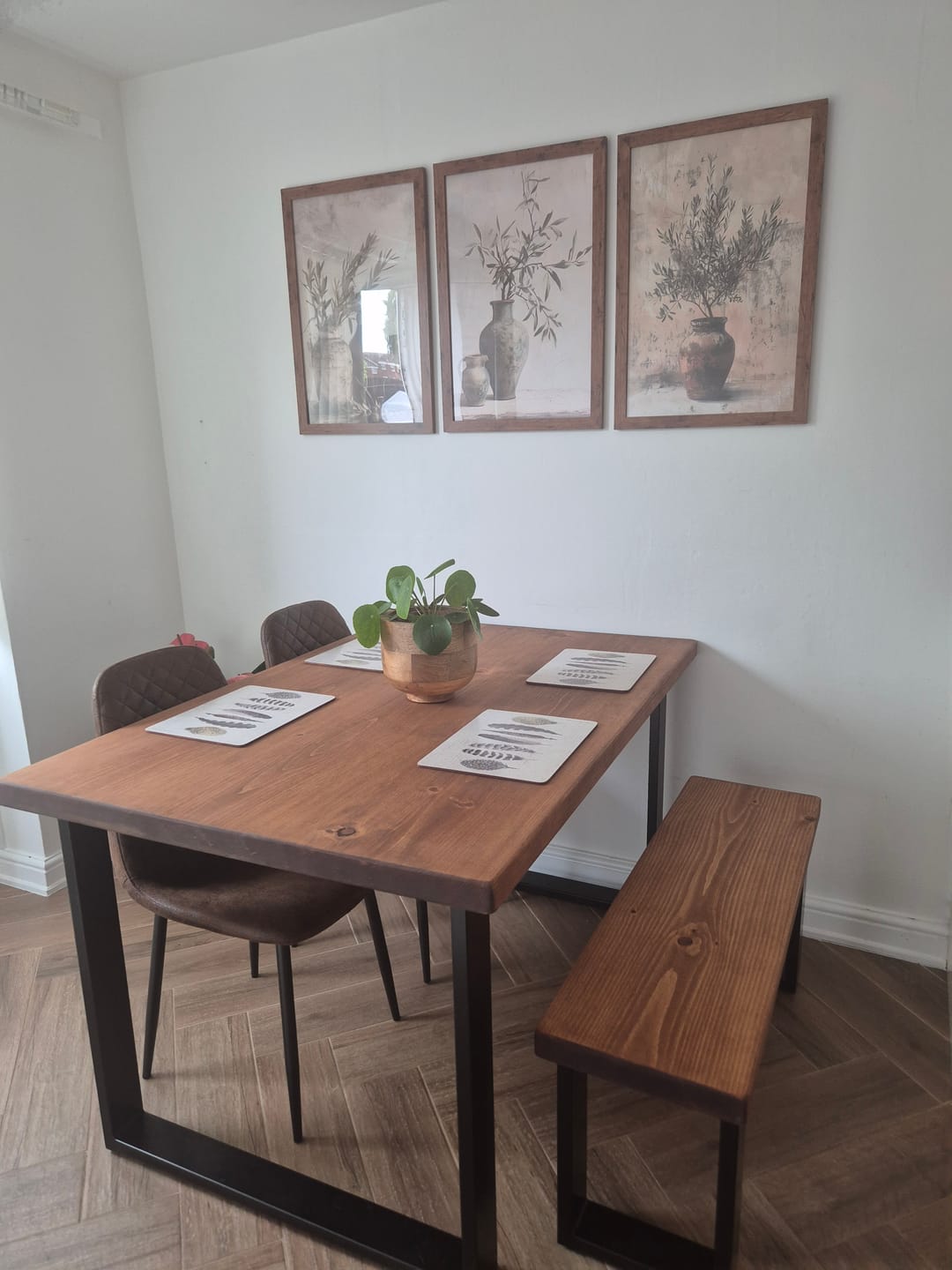 Customer photo review of Industrial Dining Table with Square Frame Leg