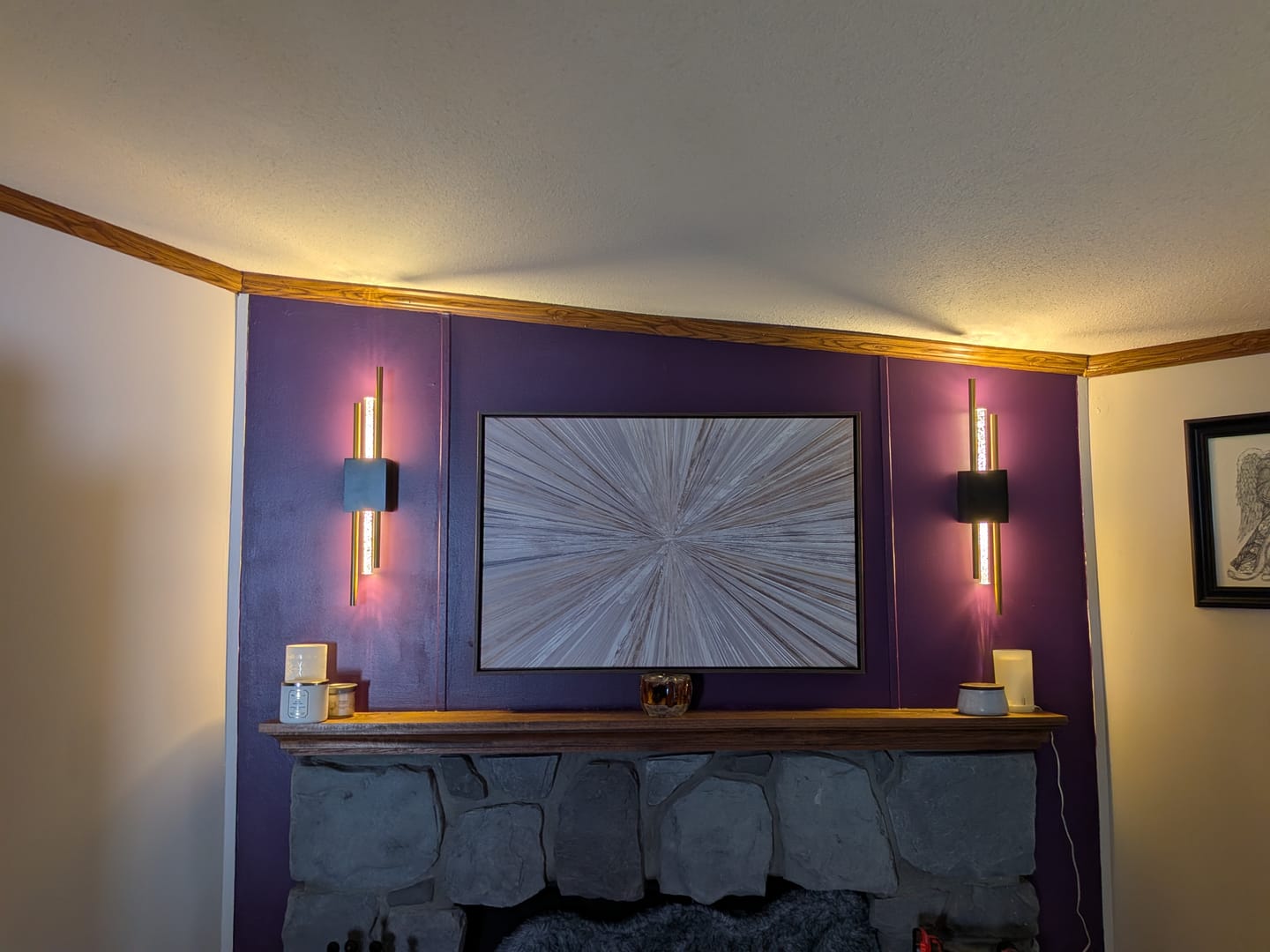 Customer photo review of Ambio Wireless Sconce • Black / Gold