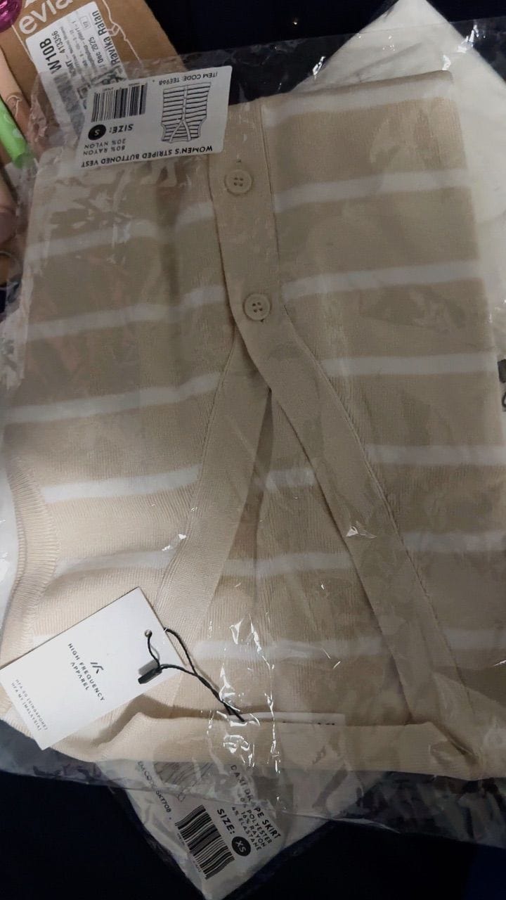 Customer photo review of Striped Knitted Button Vest
