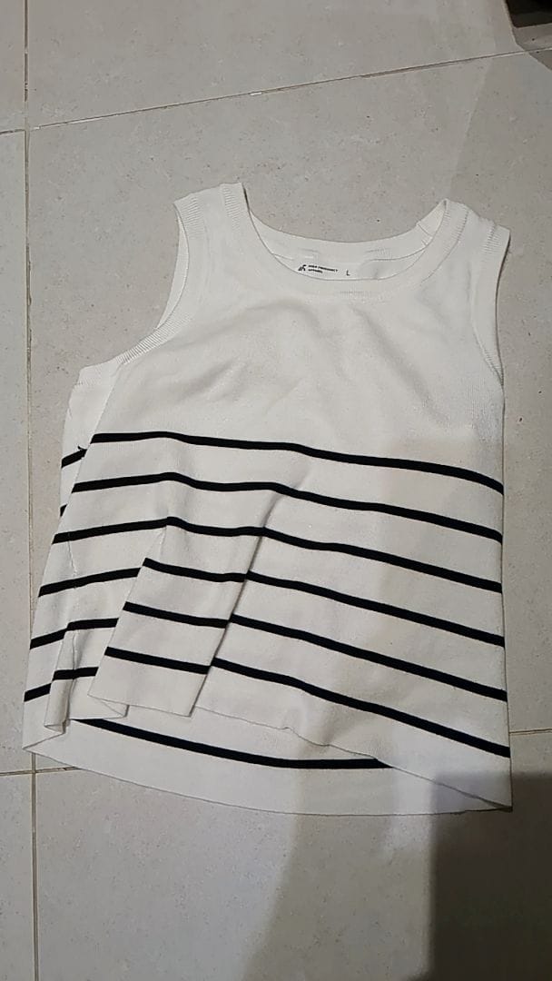 Customer photo review of Half Striped Knitted Tank Top