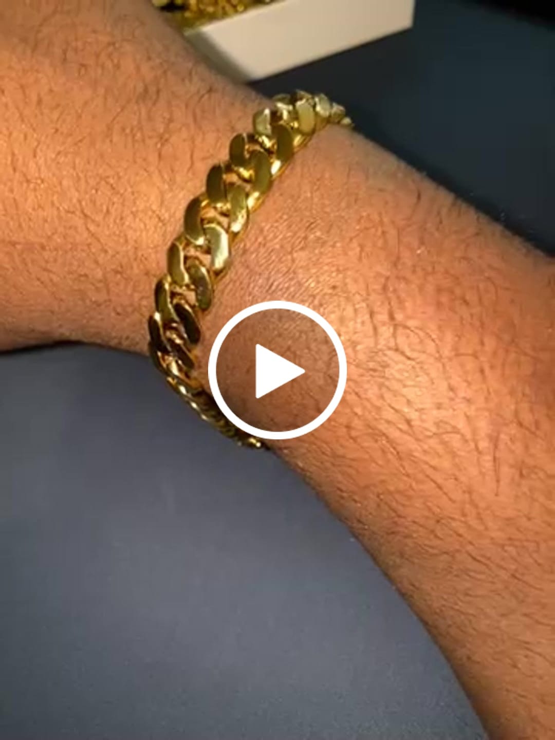 Customer video review of 10-22mm Solid 18k Gold Plated Miami Cuban Link Bracelet