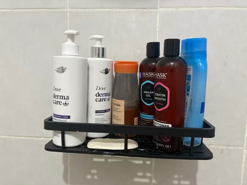 Customer photo review of Floating Shower Shelf