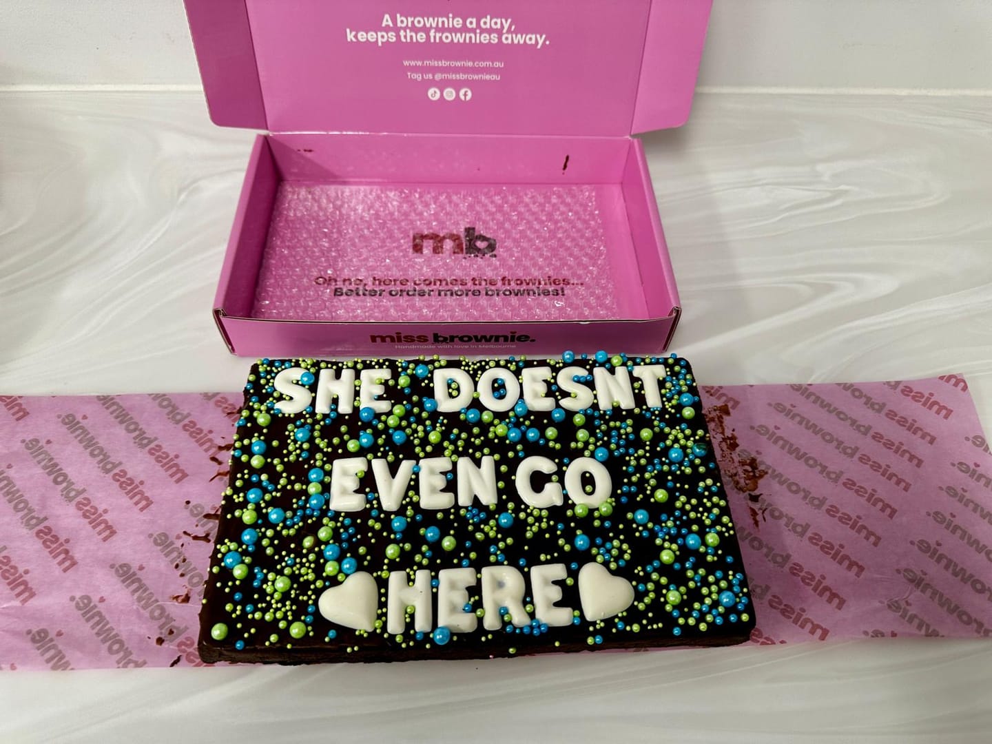 Customer photo review of Love Brownie · Large
