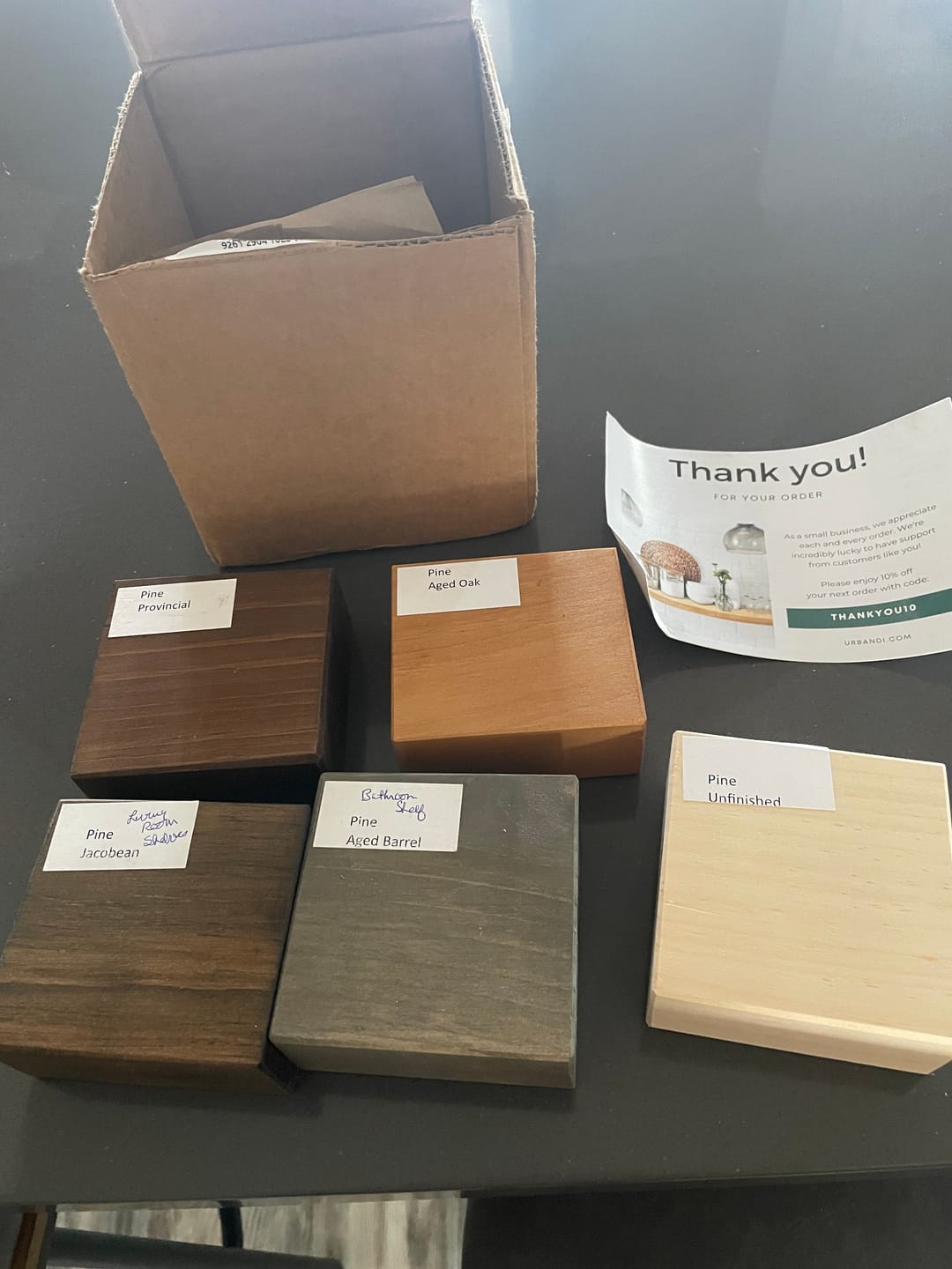 Customer photo review of Color Samples for Pine Products