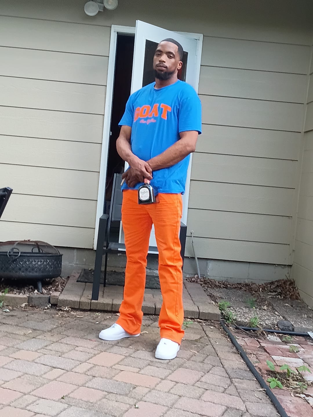 Customer photo review of Goat Tee (Orange Logo)