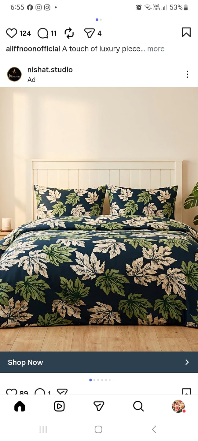 Customer photo review of Green Haven Printed Bedsheet - 1721