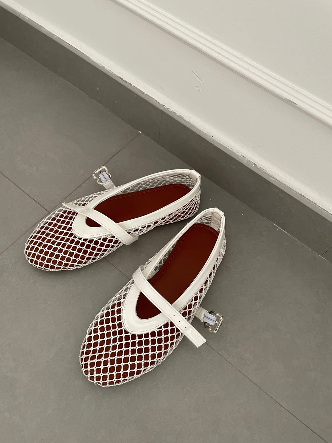 Customer photo review of Margaret Mesh Ballet Flats