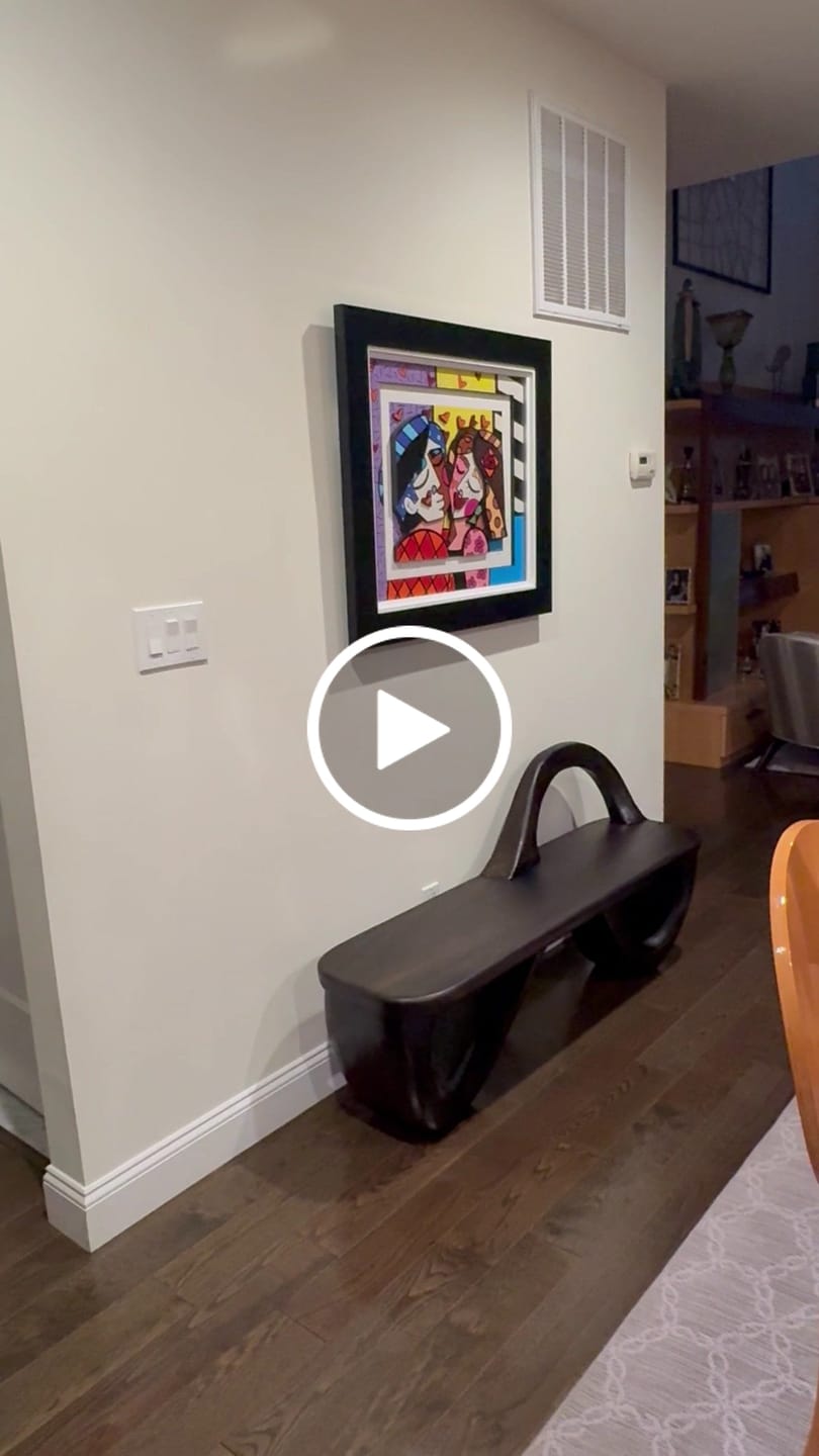 Customer video review of Handcrafted Sculptural Wooden Bench For Living Room Space