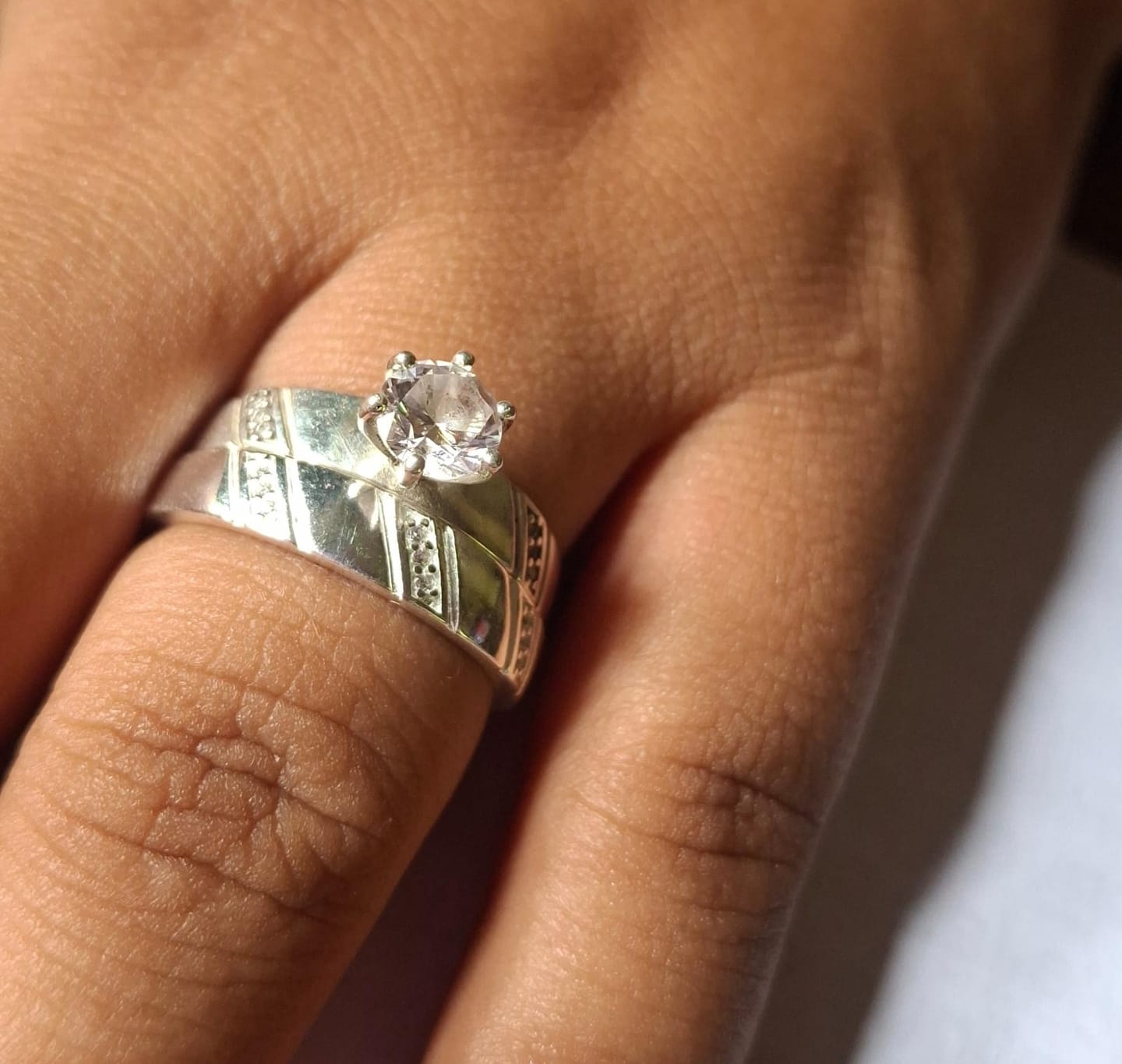 Customer photo review of Anillos Dúo Siempre Plata