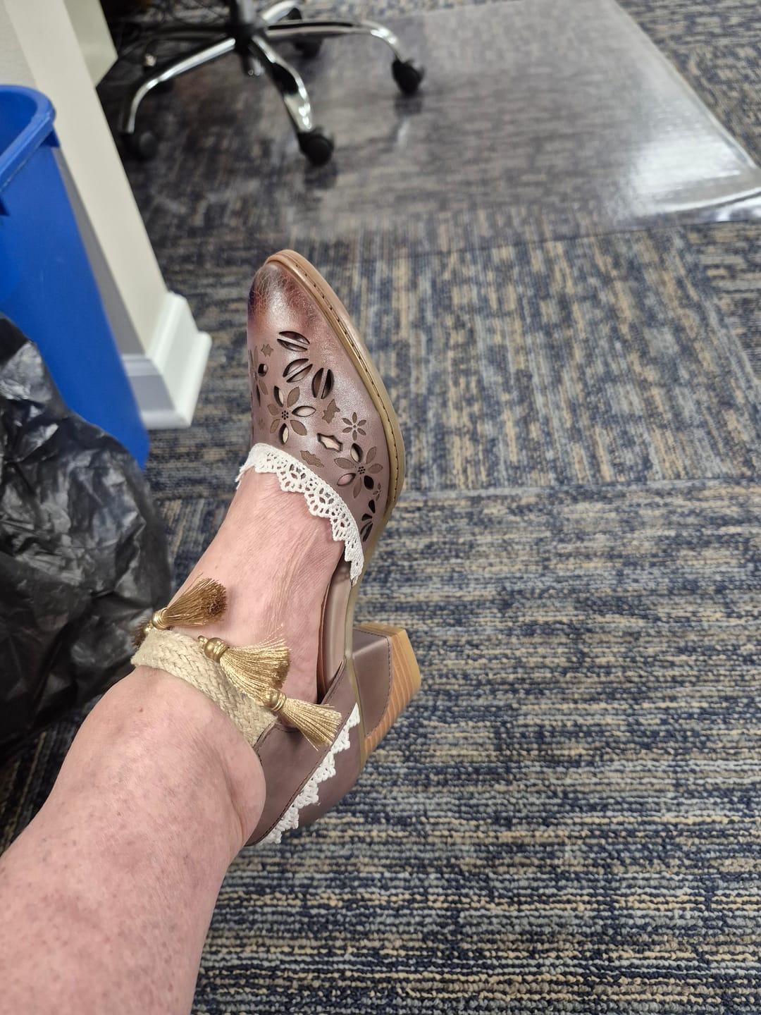 Customer photo review of Vintage Floral Cutouts and Tassel  Mary Jane Shoes