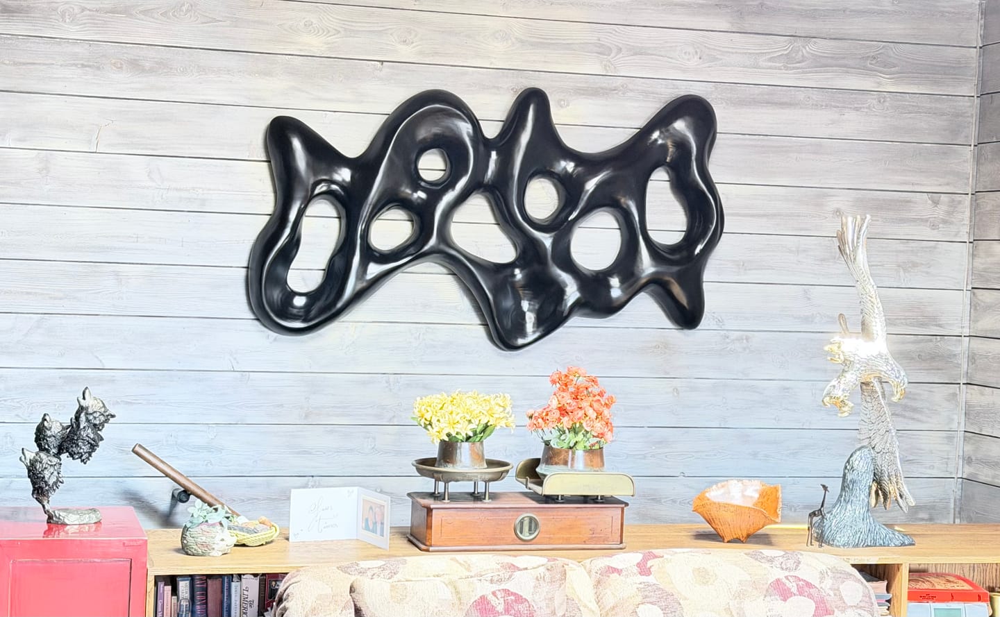 Customer photo review of Organic Wall Art Sculpture With Carved Design For Living Room