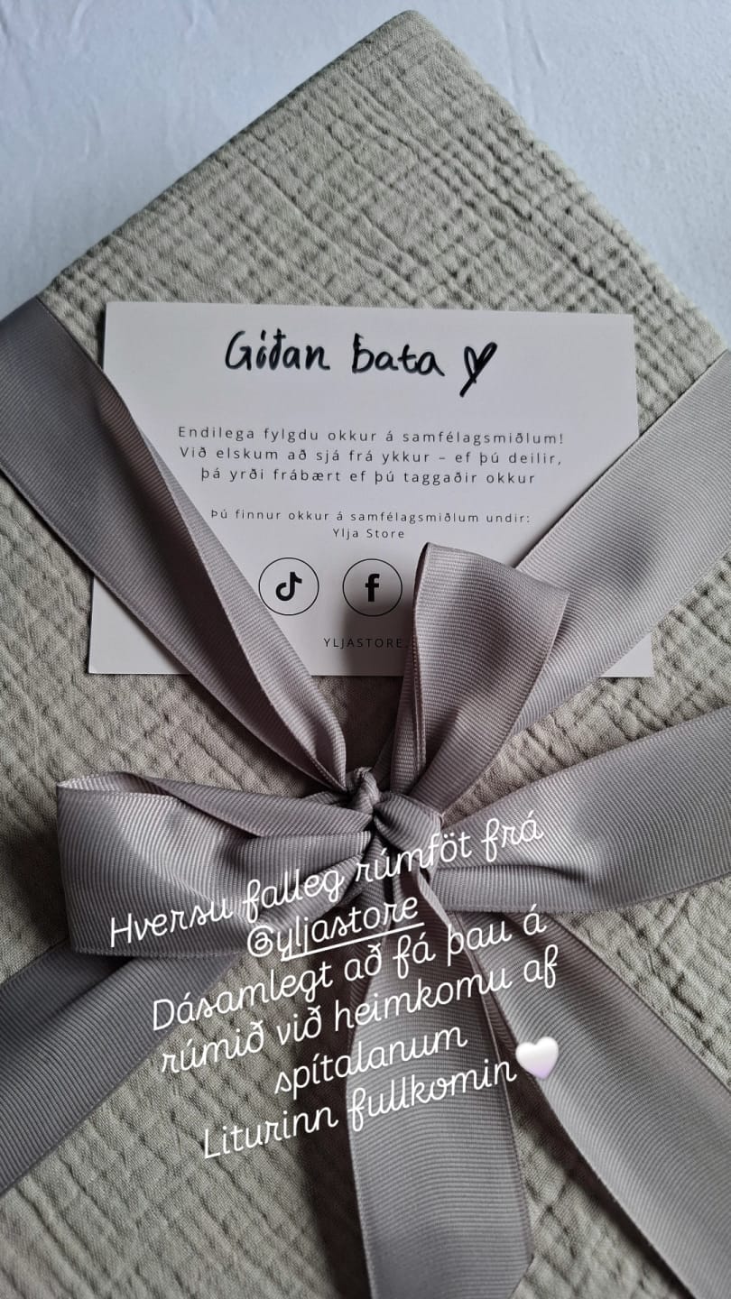 Customer photo review of Muslin rúmföt 140x200 | Grágræn