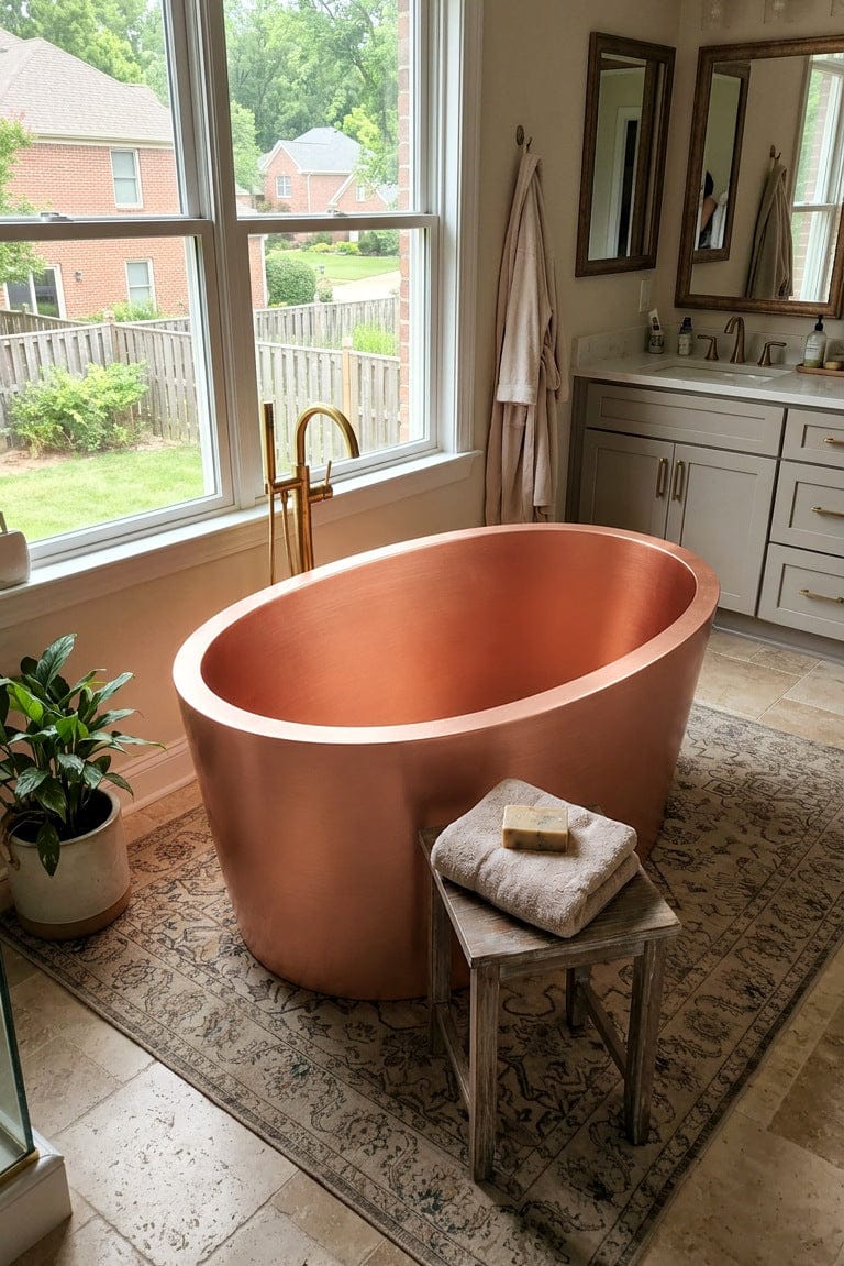 Customer photo review of Elite Deep Soaking Natural Copper Freestanding Luxury Bathtub ET-CC-DE07