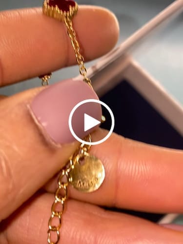 Customer photo review of Clover Bracelet with Personalised Engraving
