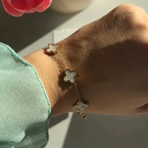 Customer photo review of Clover Bracelet with Personalised Engraving