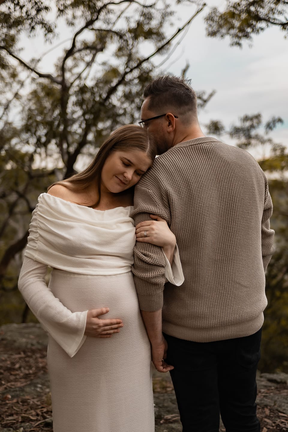 Customer photo review of Ophelia 2 piece Maternity Photoshoot  White Knit Set