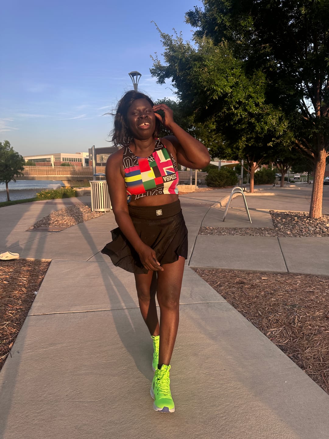 Customer photo review of Worldwide High Neck Crop Top