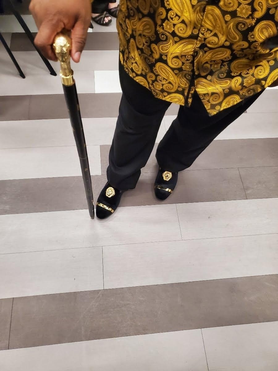 Customer photo review of Handmade Spiral Rope Style Victorian Handcrafted Head Brass Walking Sticks.