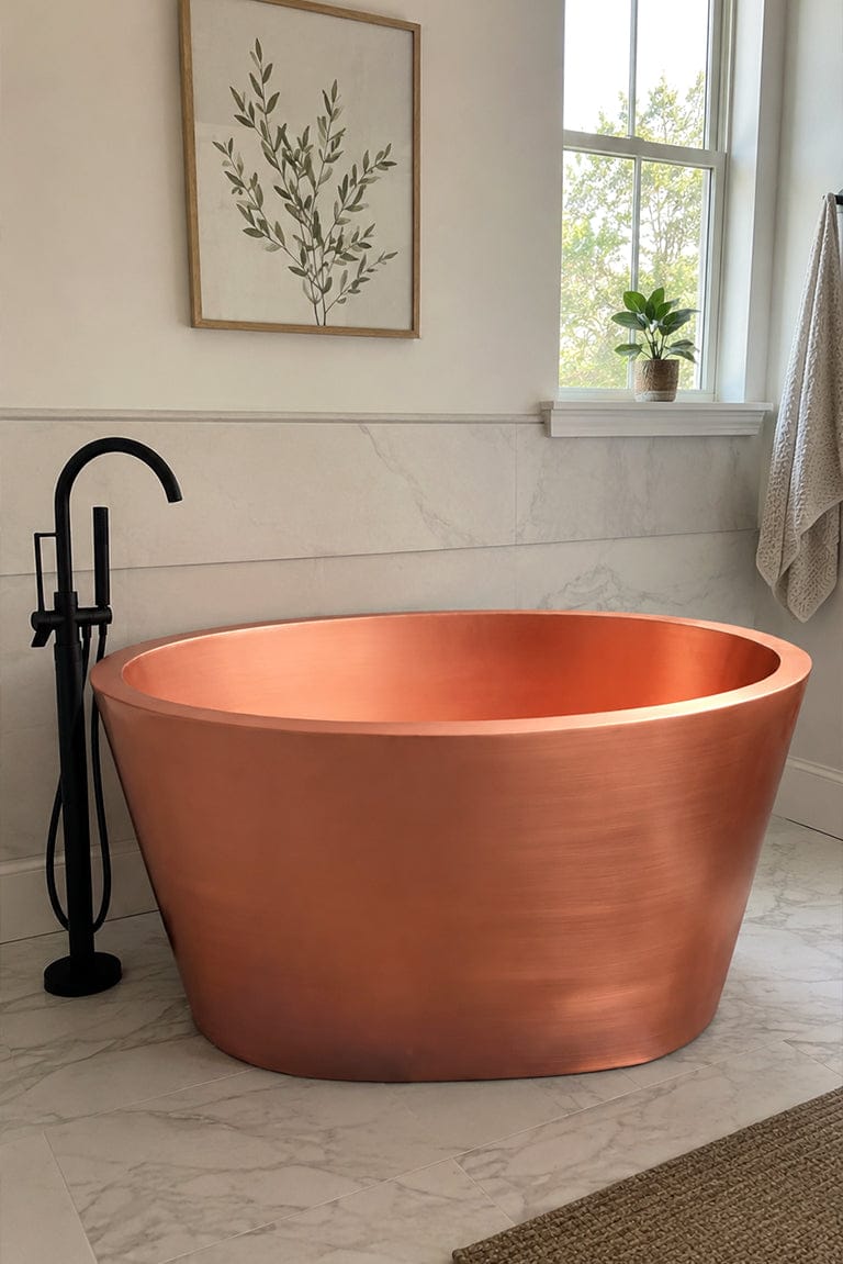 Customer photo review of Elite Deep Soaking Natural Copper Freestanding Luxury Bathtub ET-CC-DE07