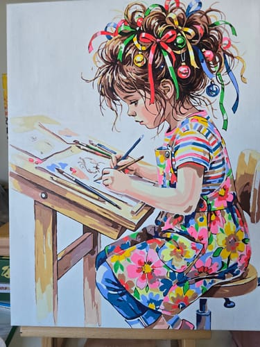 Customer photo review of Custom AI Paint by Numbers Kit